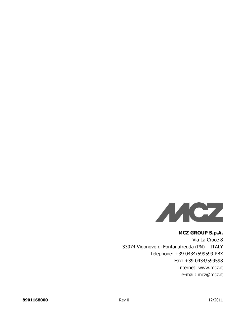 MCZ Philo User Manual | Page 46 / 46