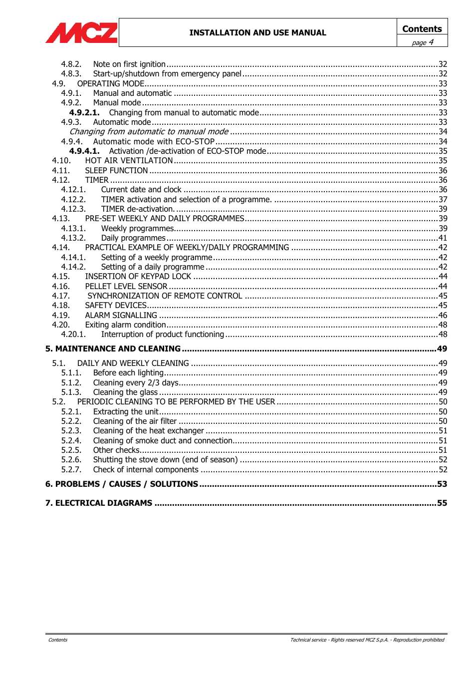 MCZ PowerBox COMPACT User Manual | Page 4 / 56