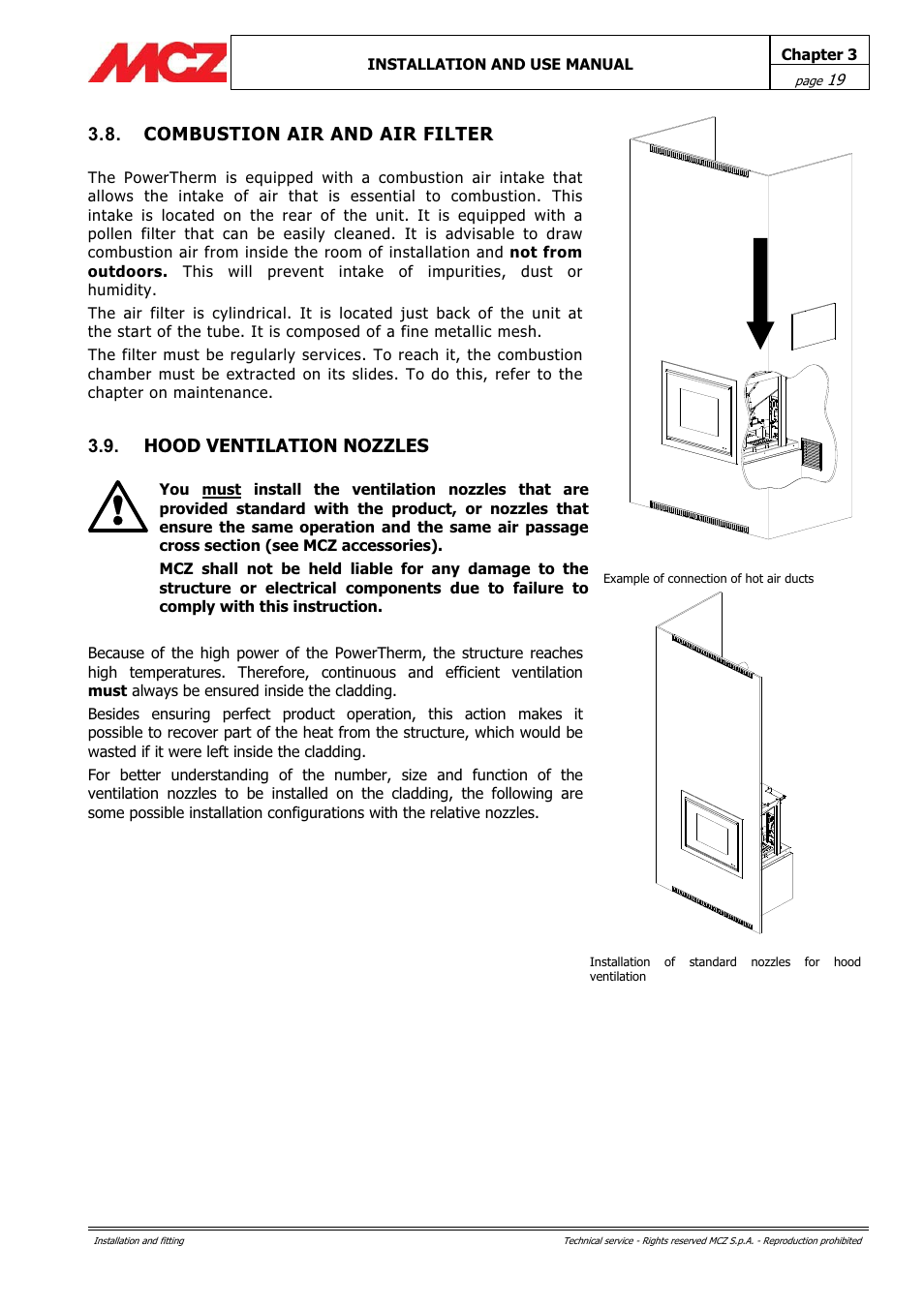 MCZ PowerTherm User Manual | Page 19 / 61