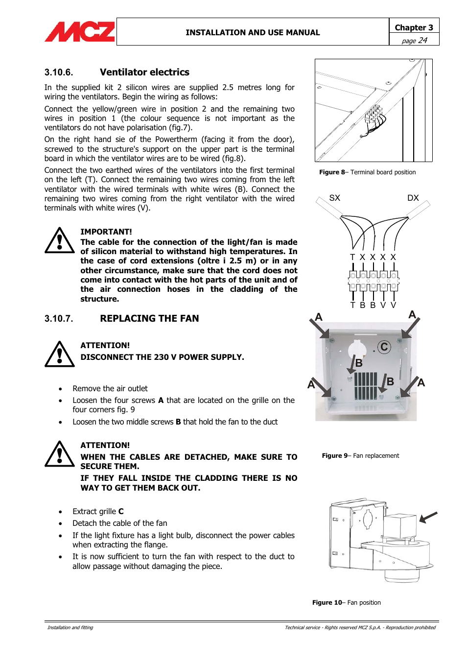 Ab b c | MCZ PowerTherm User Manual | Page 24 / 61