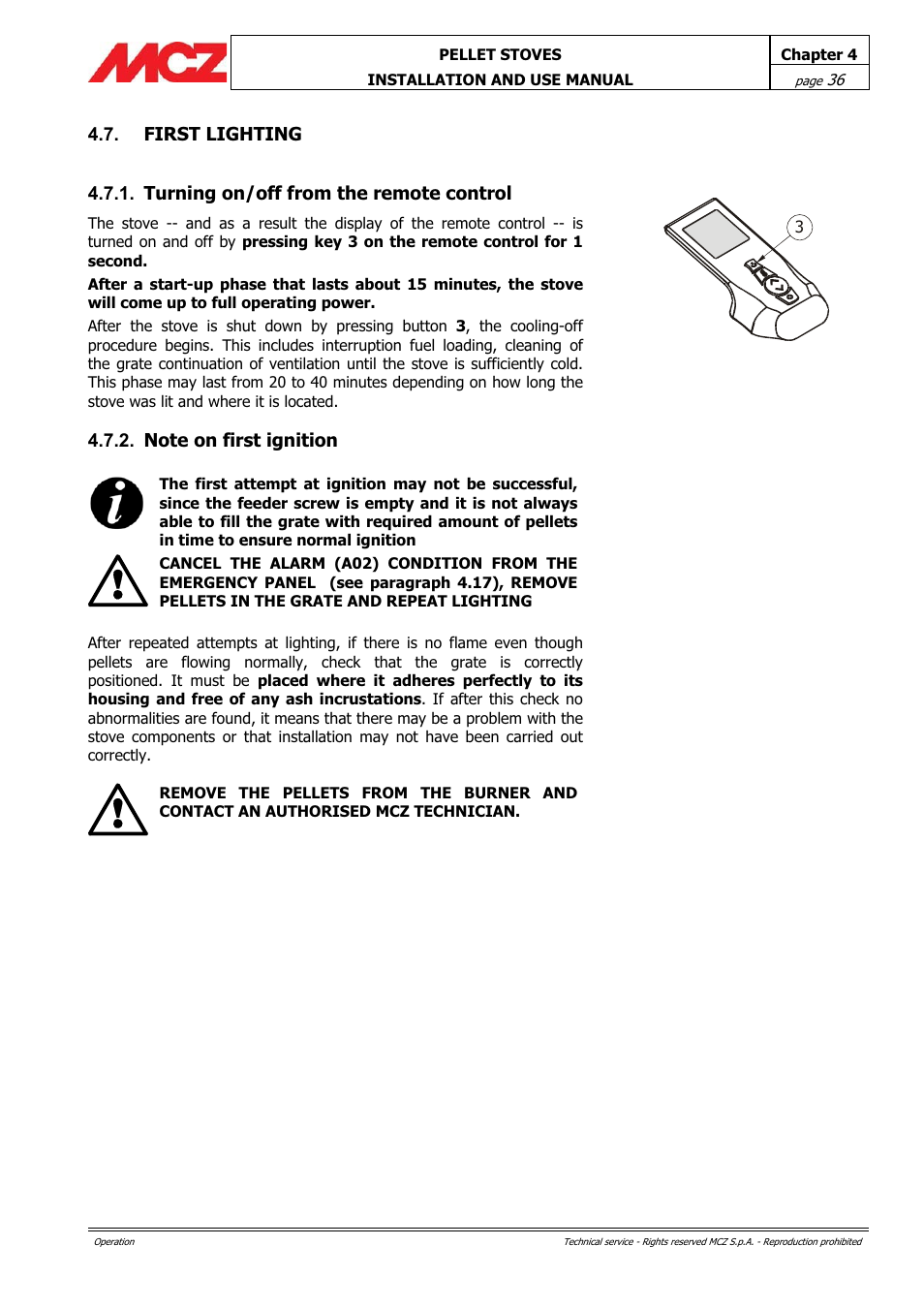 MCZ PowerTherm User Manual | Page 36 / 61