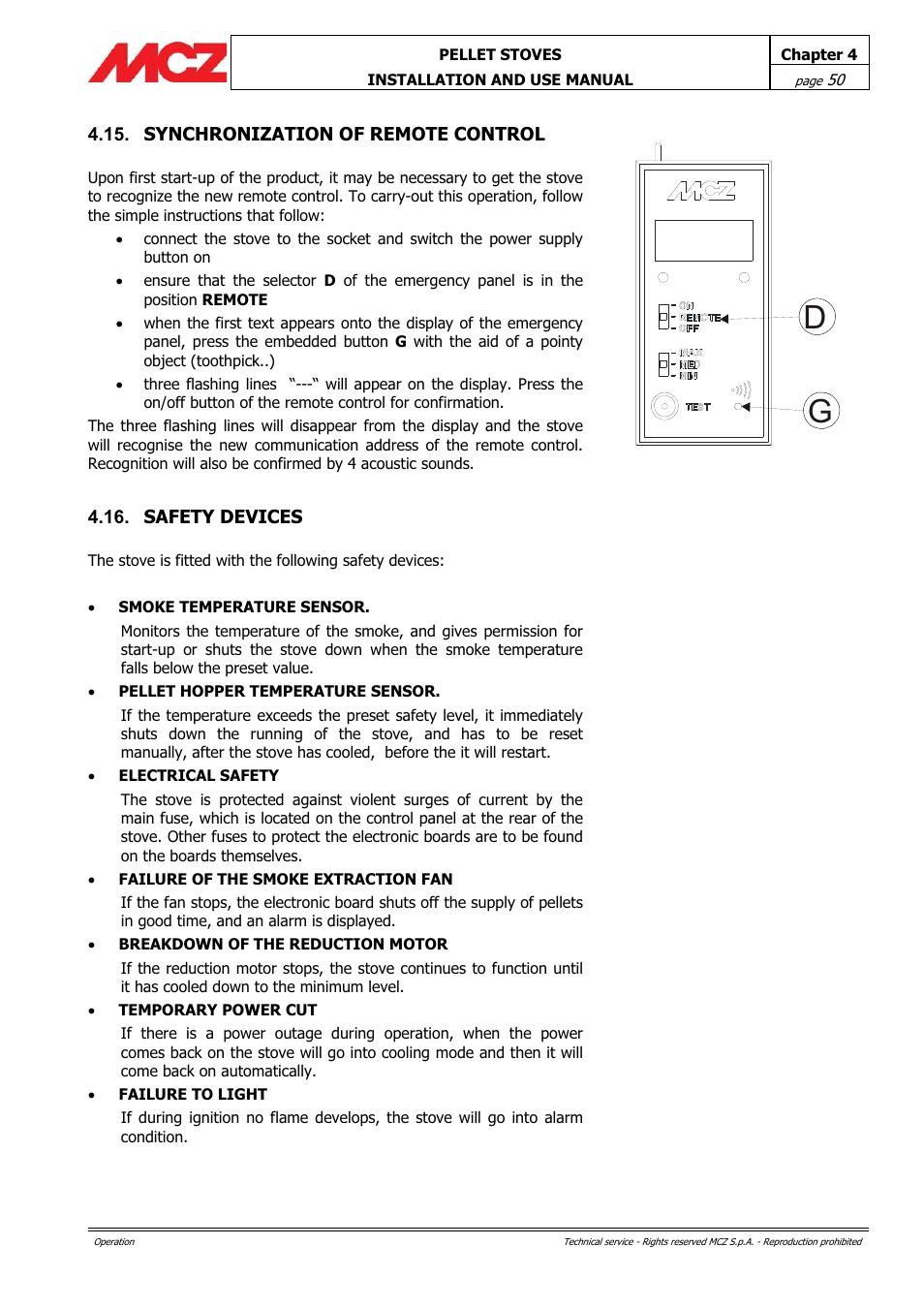 MCZ PowerTherm User Manual | Page 50 / 61