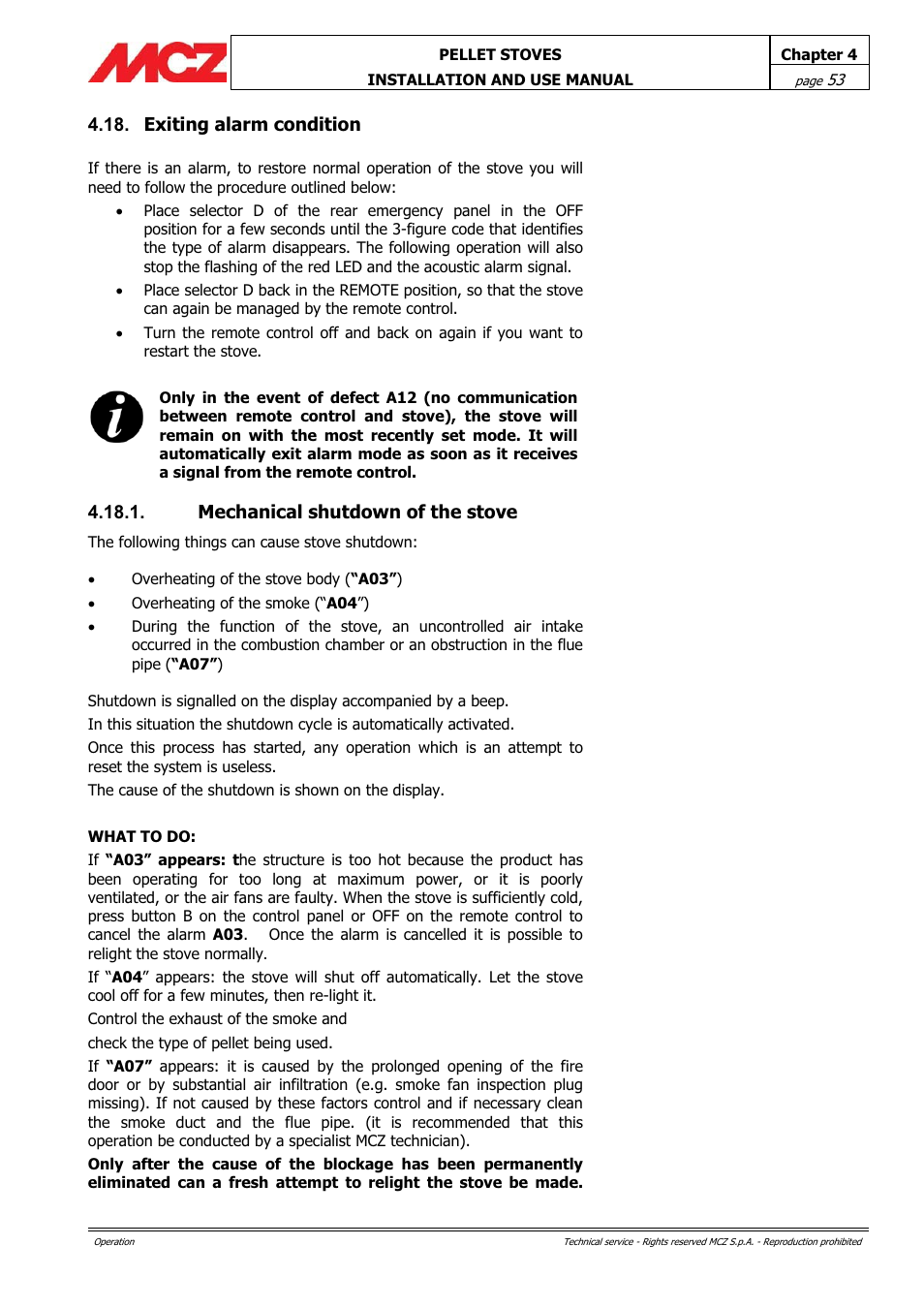 MCZ PowerTherm User Manual | Page 53 / 61