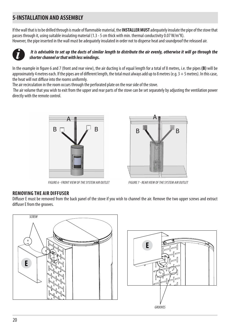 Installation and assembly | MCZ Tube 2013 User Manual | Page 22 / 56