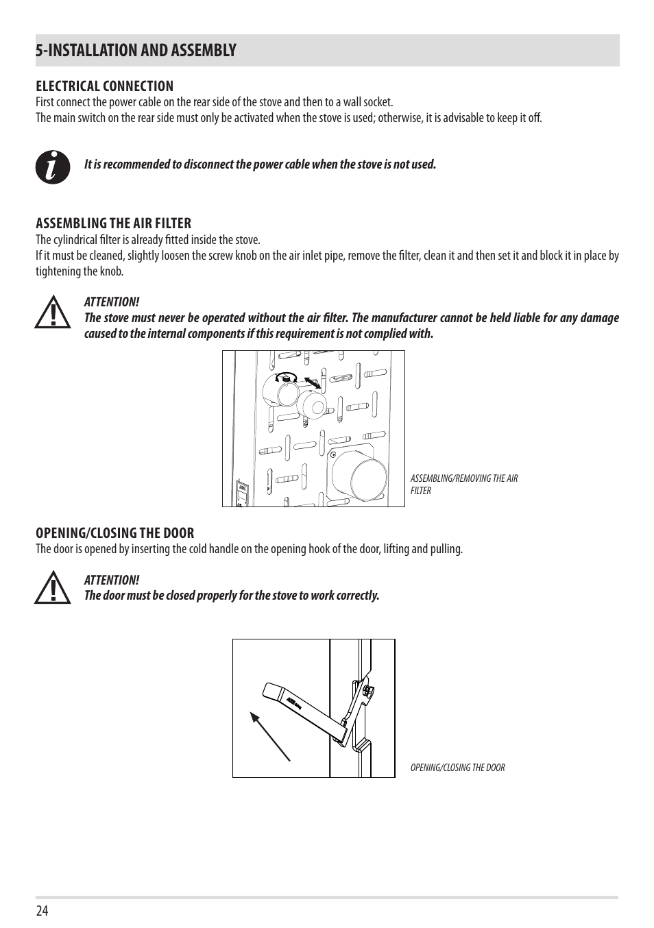 Installation and assembly | MCZ Tube 2013 User Manual | Page 26 / 56