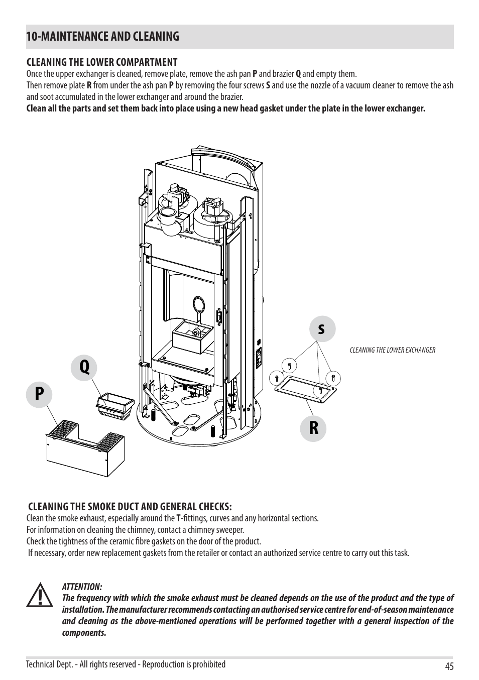 Sp q r, Maintenance and cleaning | MCZ Tube 2013 User Manual | Page 47 / 56
