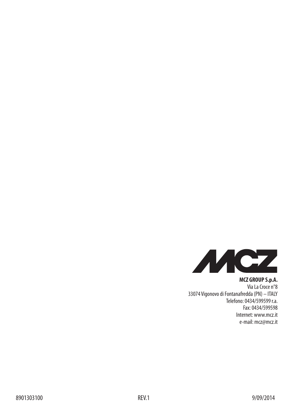 MCZ Tube 2013 User Manual | Page 56 / 56