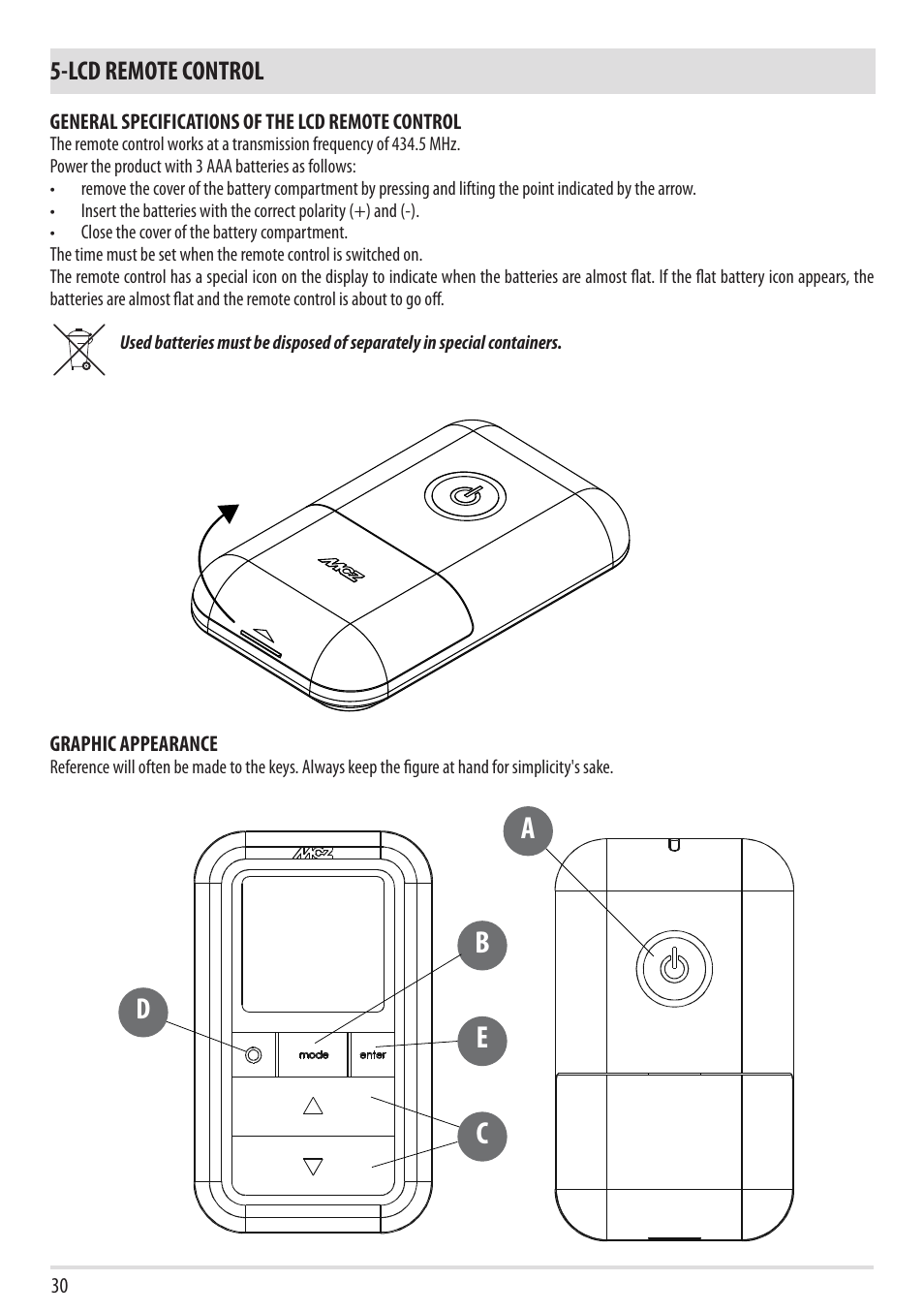 Ab e c | MCZ Vivo 80 Pellet Comfort Air - 2012 User Manual | Page 32 / 57