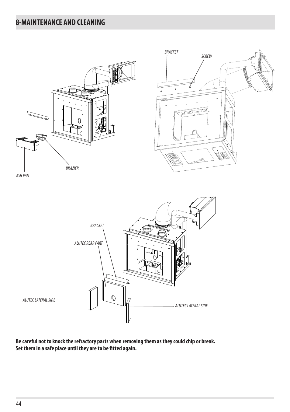 Maintenance and cleaning | MCZ Vivo 80 Pellet Comfort Air - 2012 User Manual | Page 46 / 57