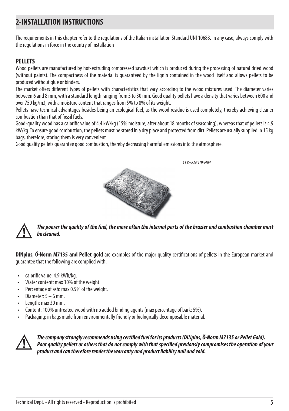 Installation instructions | MCZ Yari AIR User Manual | Page 7 / 55