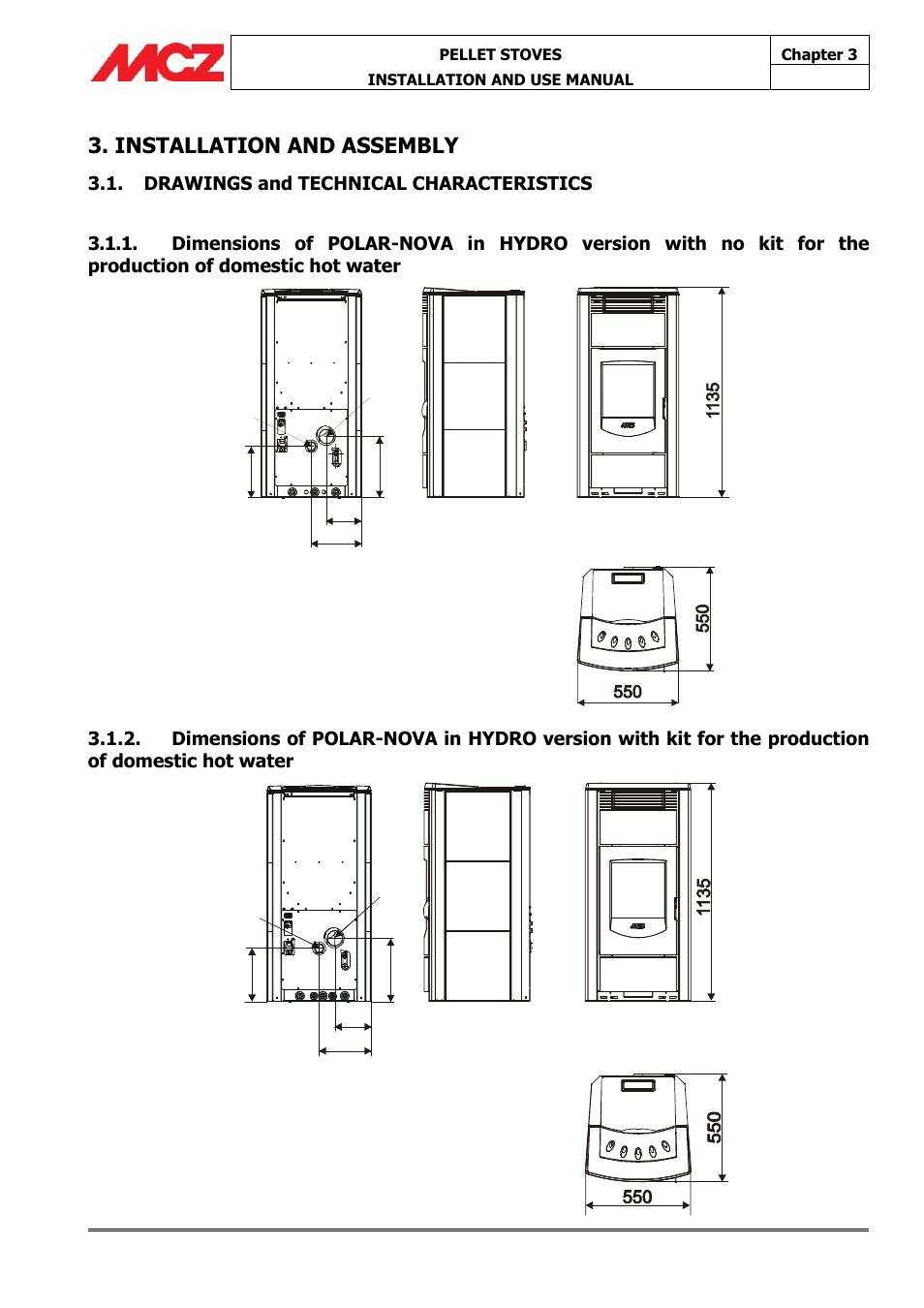 Installation and assembly | MCZ Athos HYDRO 14 kW User Manual | Page 19 / 65