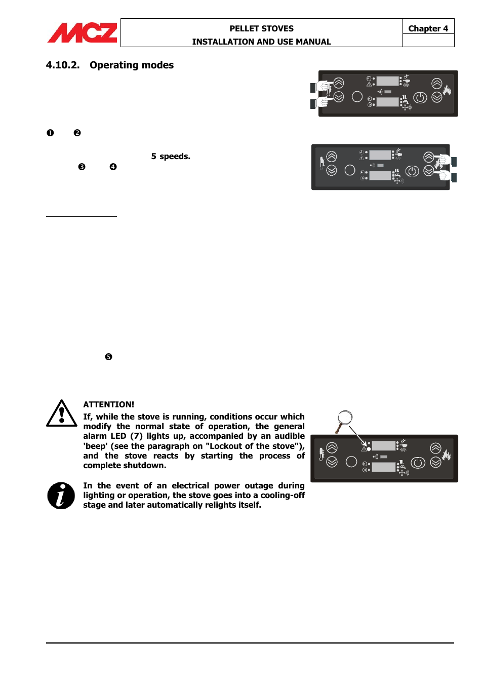 Al ar, Set 22°c, Air4 22°c | Operating modes | MCZ Athos HYDRO 14 kW User Manual | Page 40 / 65