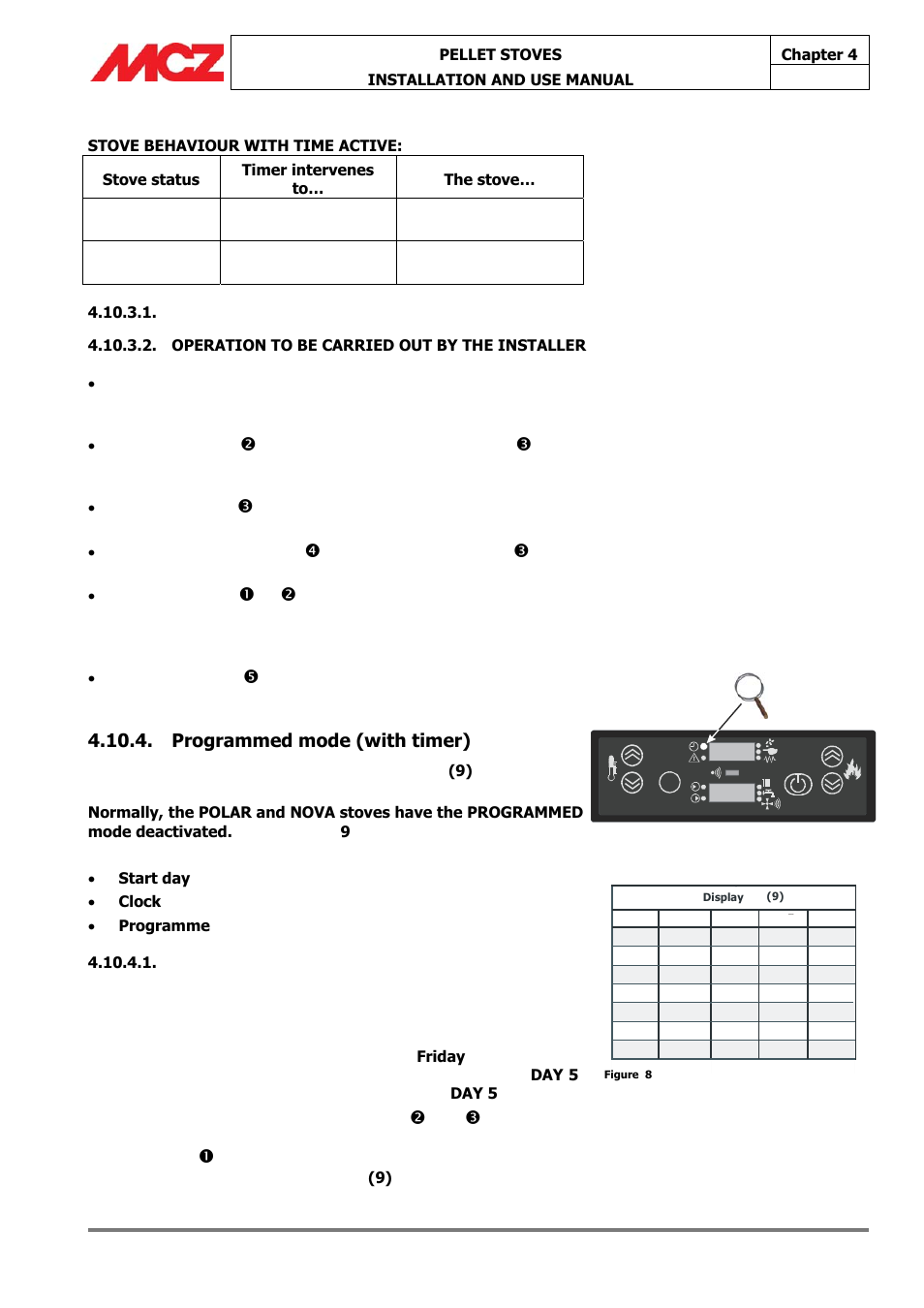 17°c 63°c, Programmed mode (with timer) | MCZ Athos HYDRO 14 kW User Manual | Page 43 / 65