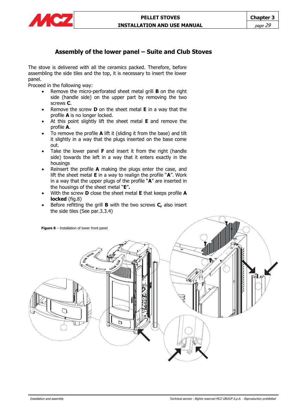 MCZ Club HYDRO 15 kW User Manual | Page 29 / 48