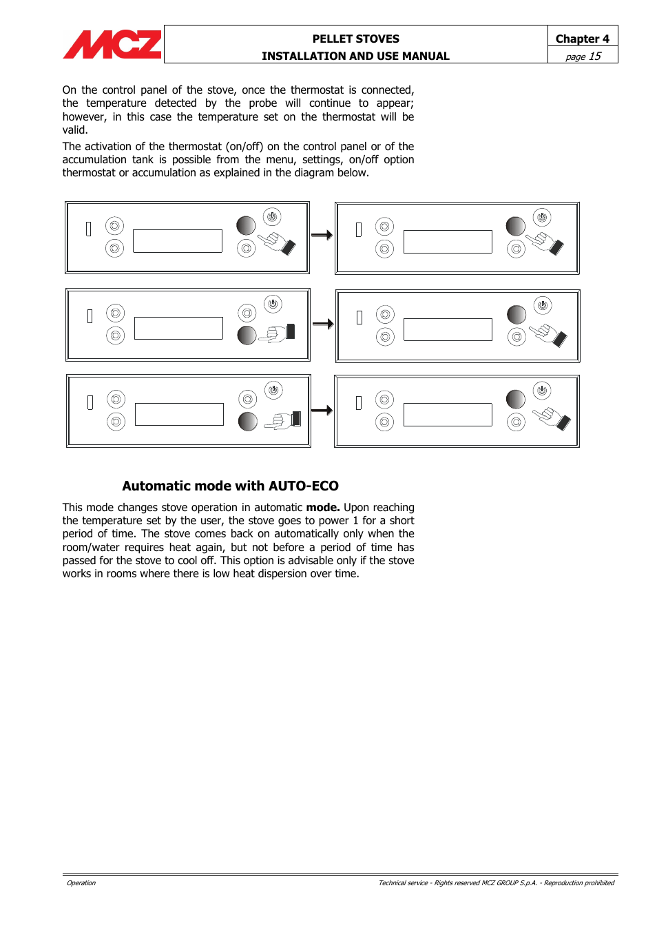 Automatic mode with auto-eco | MCZ Club HYDRO 15 kW User Manual | Page 15 / 44