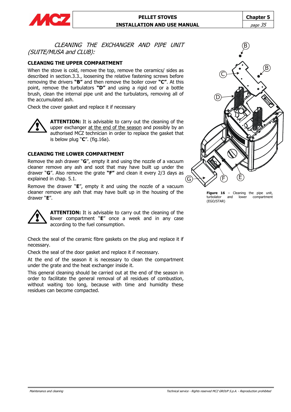 MCZ Club HYDRO 15 kW User Manual | Page 35 / 44