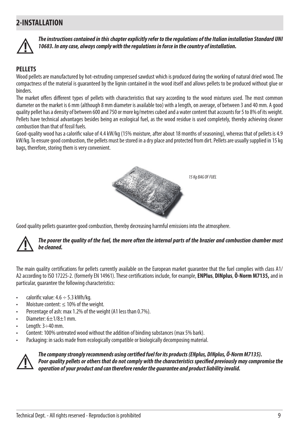 Installation | MCZ Duo HYDRO AIR User Manual | Page 11 / 40