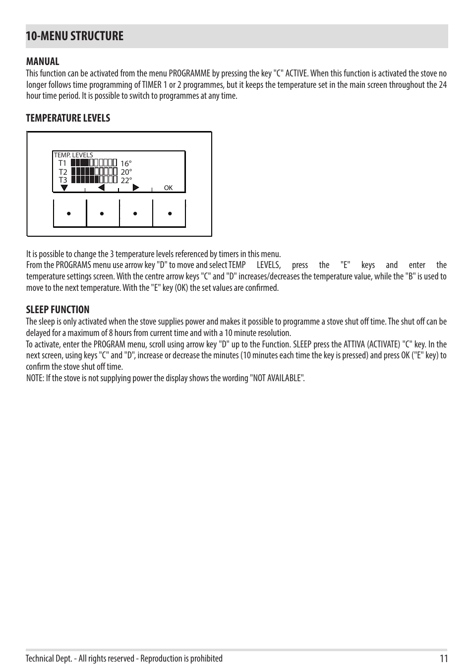 Menu structure | MCZ Duo HYDRO AIR User Manual | Page 11 / 52