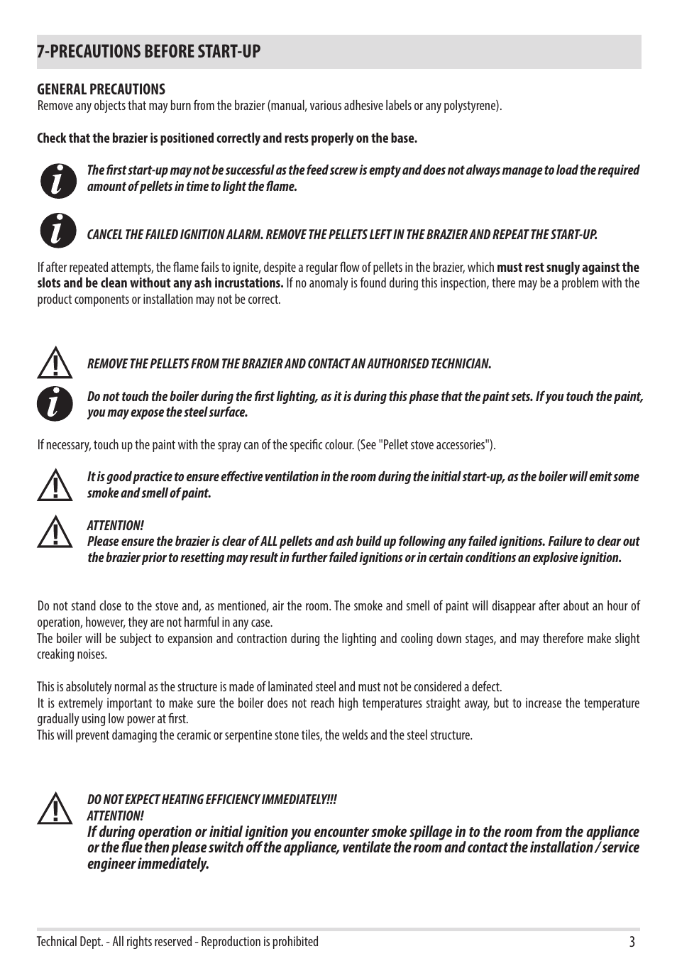 Precautions before start-up | MCZ Duo HYDRO AIR User Manual | Page 3 / 52