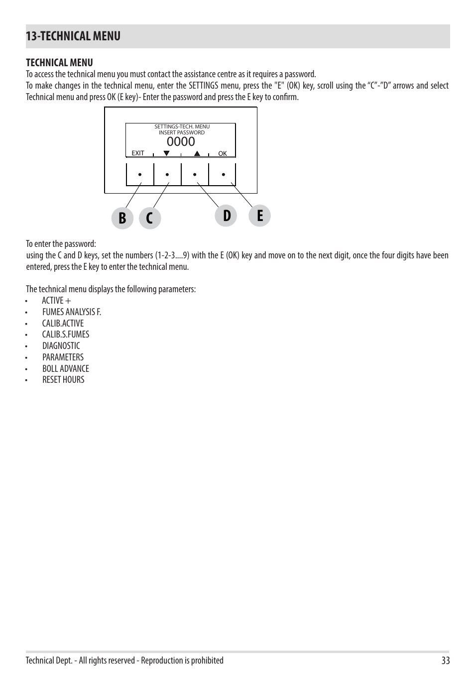 Technical menu | MCZ Duo HYDRO AIR User Manual | Page 33 / 52