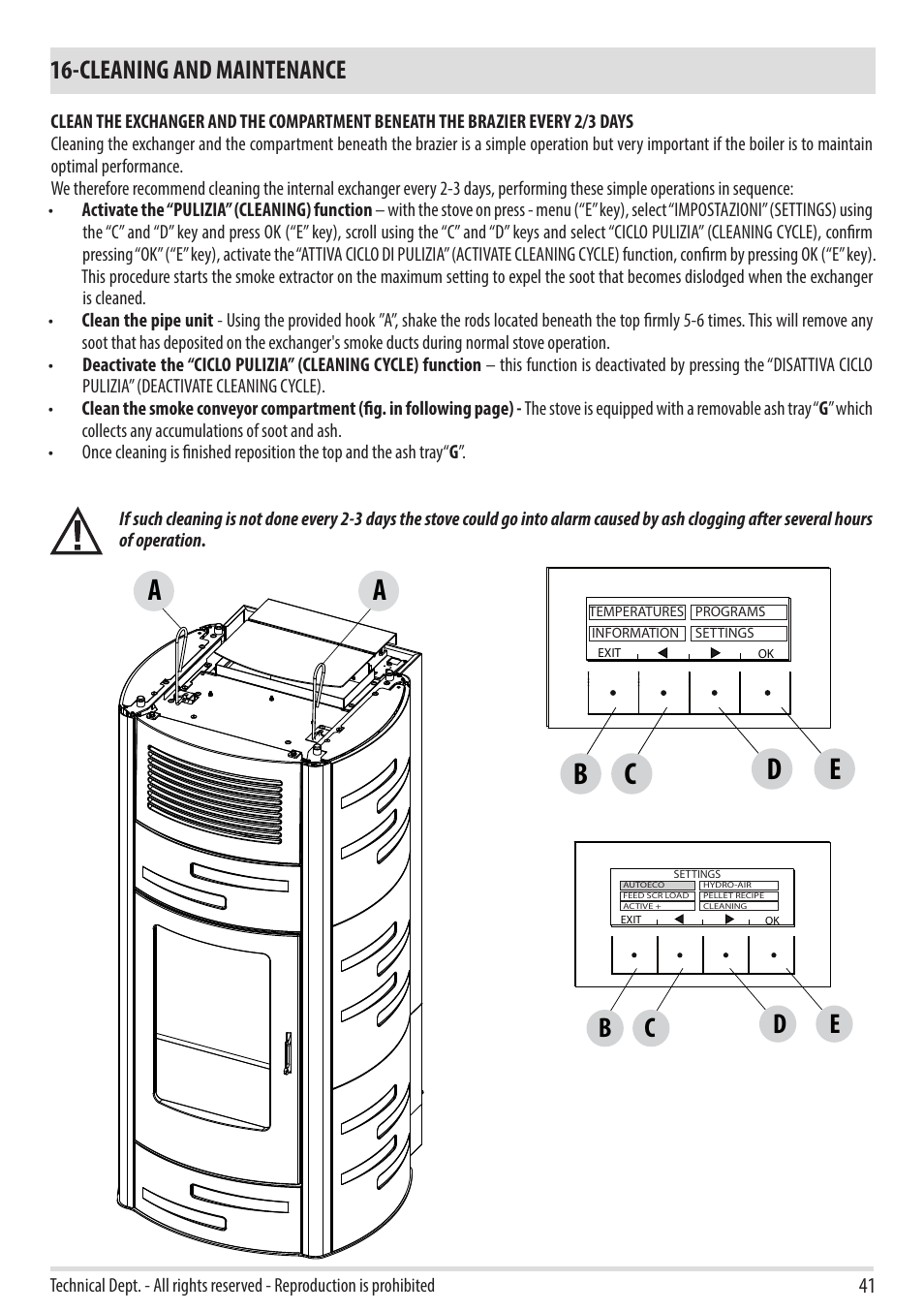 Cleaning and maintenance | MCZ Duo HYDRO AIR User Manual | Page 41 / 52