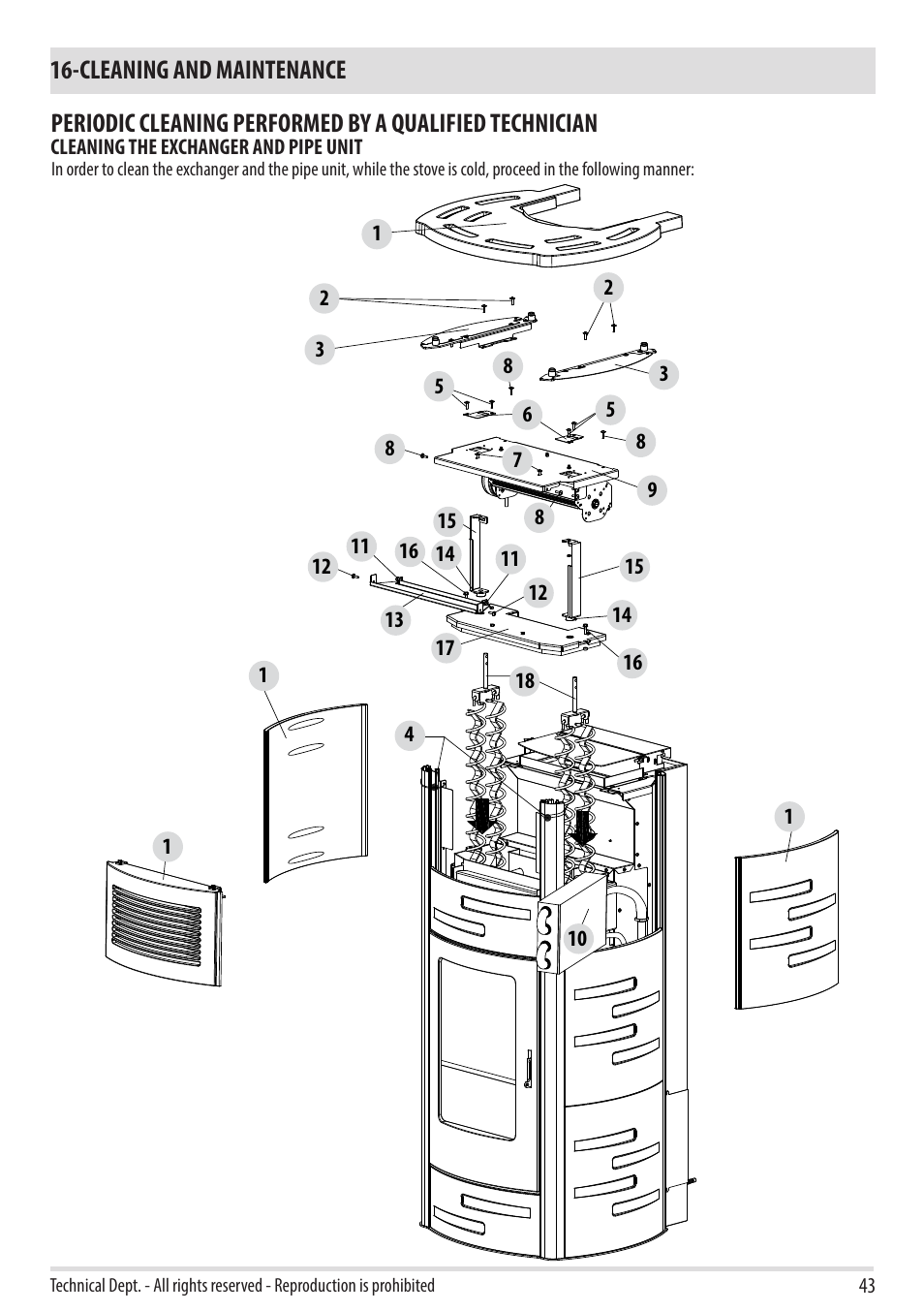 Cleaning and maintenance | MCZ Duo HYDRO AIR User Manual | Page 43 / 52