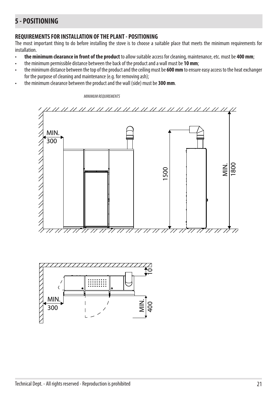 5 - positioning | MCZ Flux HYDRO User Manual | Page 23 / 44