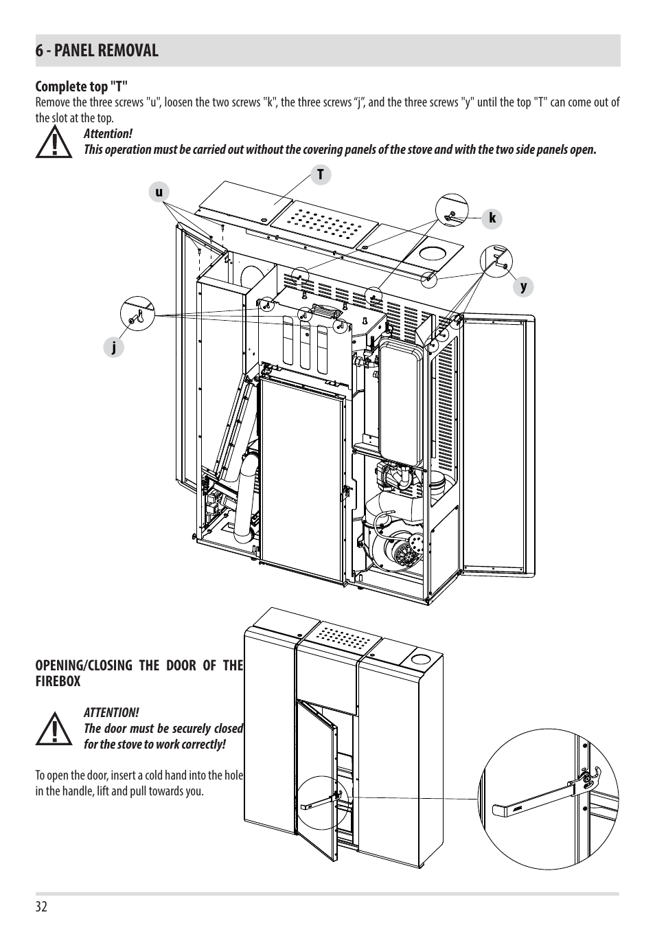 6 - panel removal | MCZ Flux HYDRO User Manual | Page 34 / 44