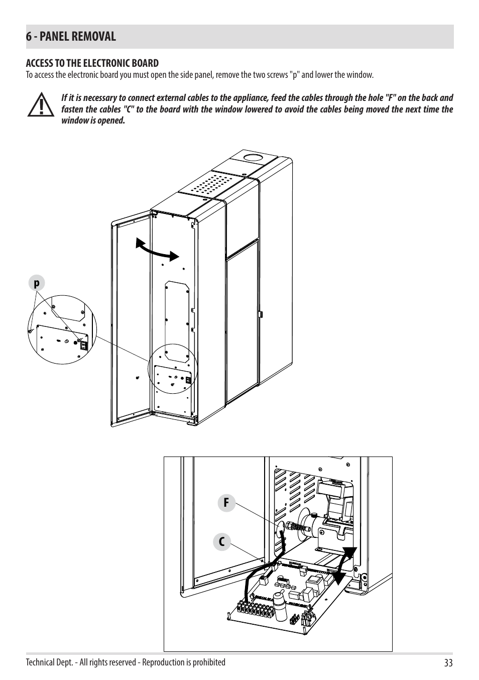 6 - panel removal | MCZ Flux HYDRO User Manual | Page 35 / 44