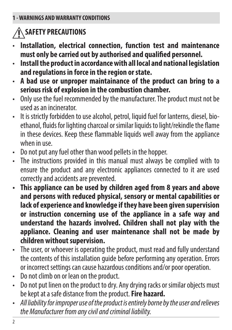 MCZ Flux HYDRO User Manual | Page 4 / 44