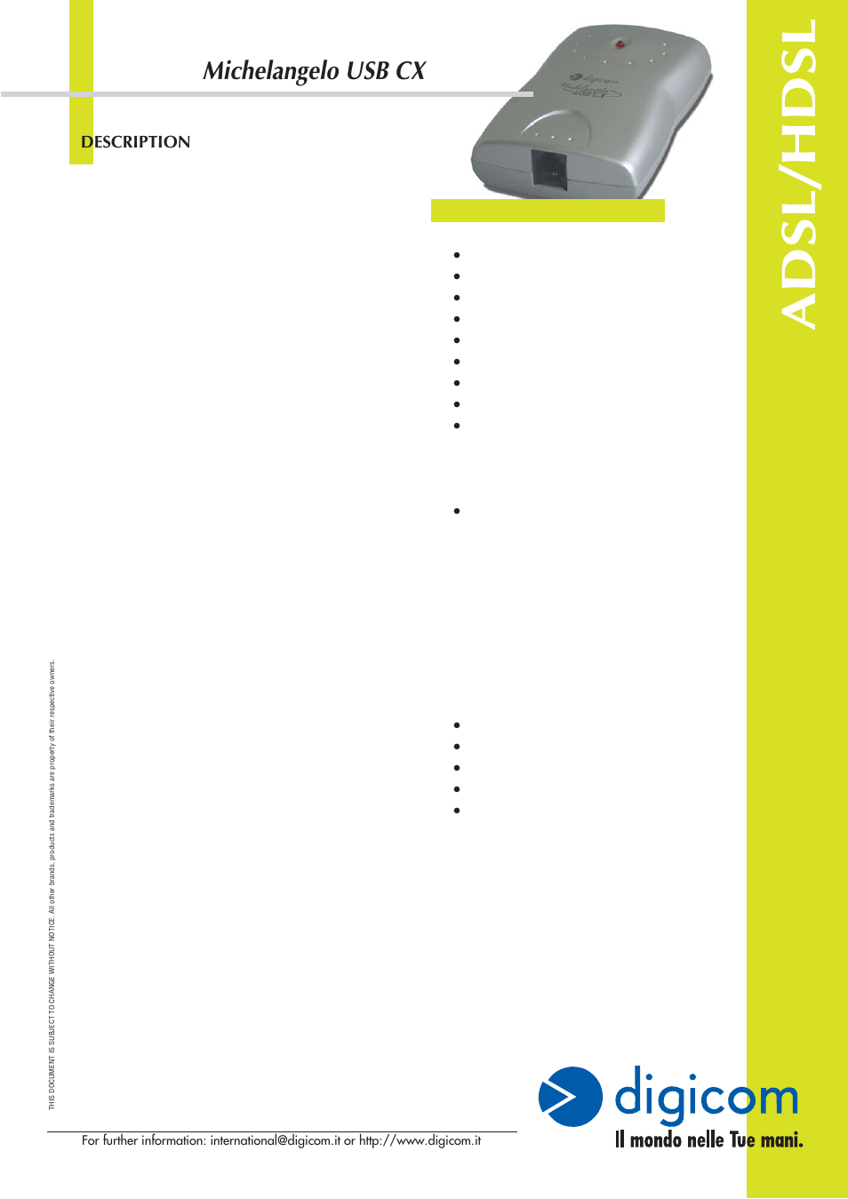 Digicom HDSL User Manual | 1 page