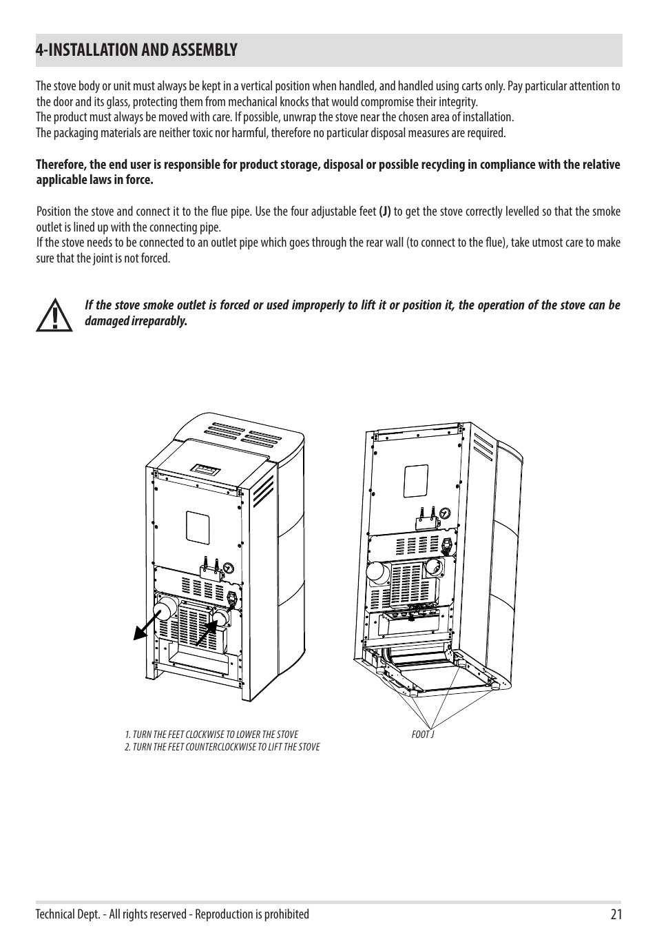 Installation and assembly | MCZ Swing HYDRO User Manual | Page 23 / 40