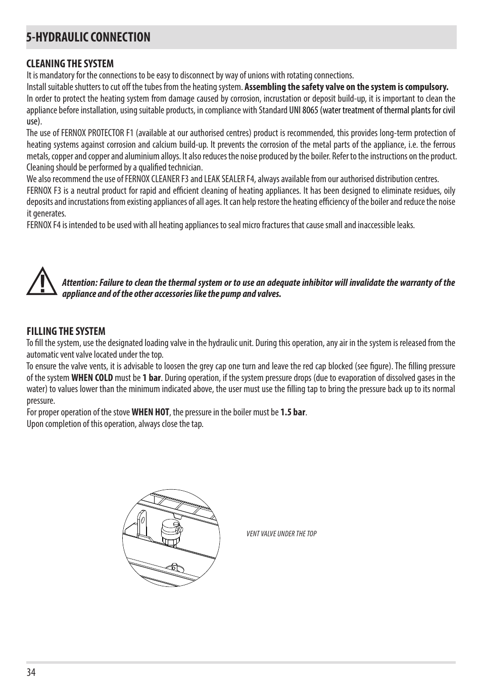 Hydraulic connection | MCZ Swing HYDRO User Manual | Page 36 / 40