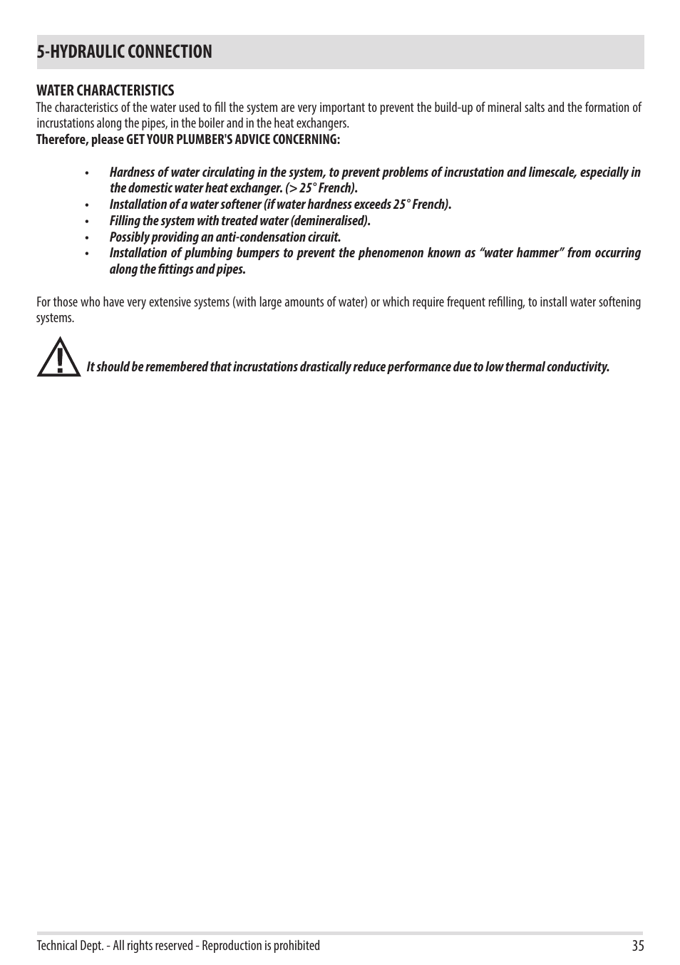 Hydraulic connection | MCZ Swing HYDRO User Manual | Page 37 / 40
