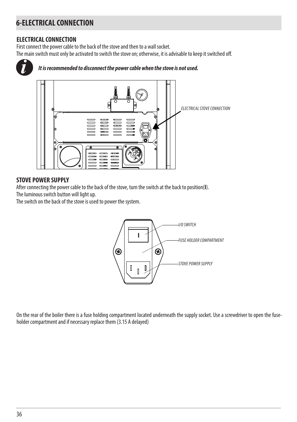 Electrical connection | MCZ Swing HYDRO User Manual | Page 38 / 40