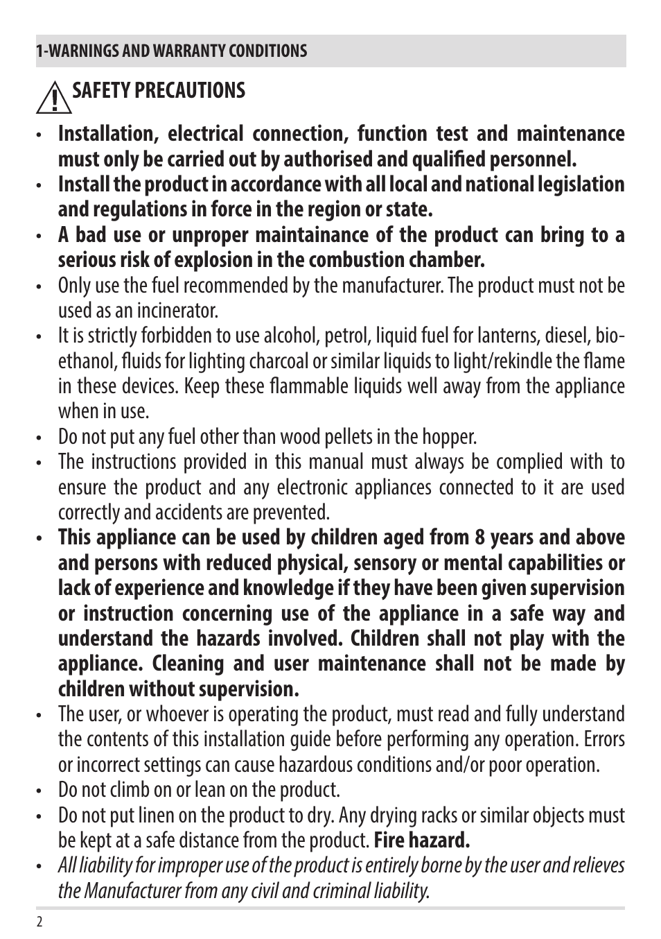 MCZ Swing HYDRO User Manual | Page 4 / 40