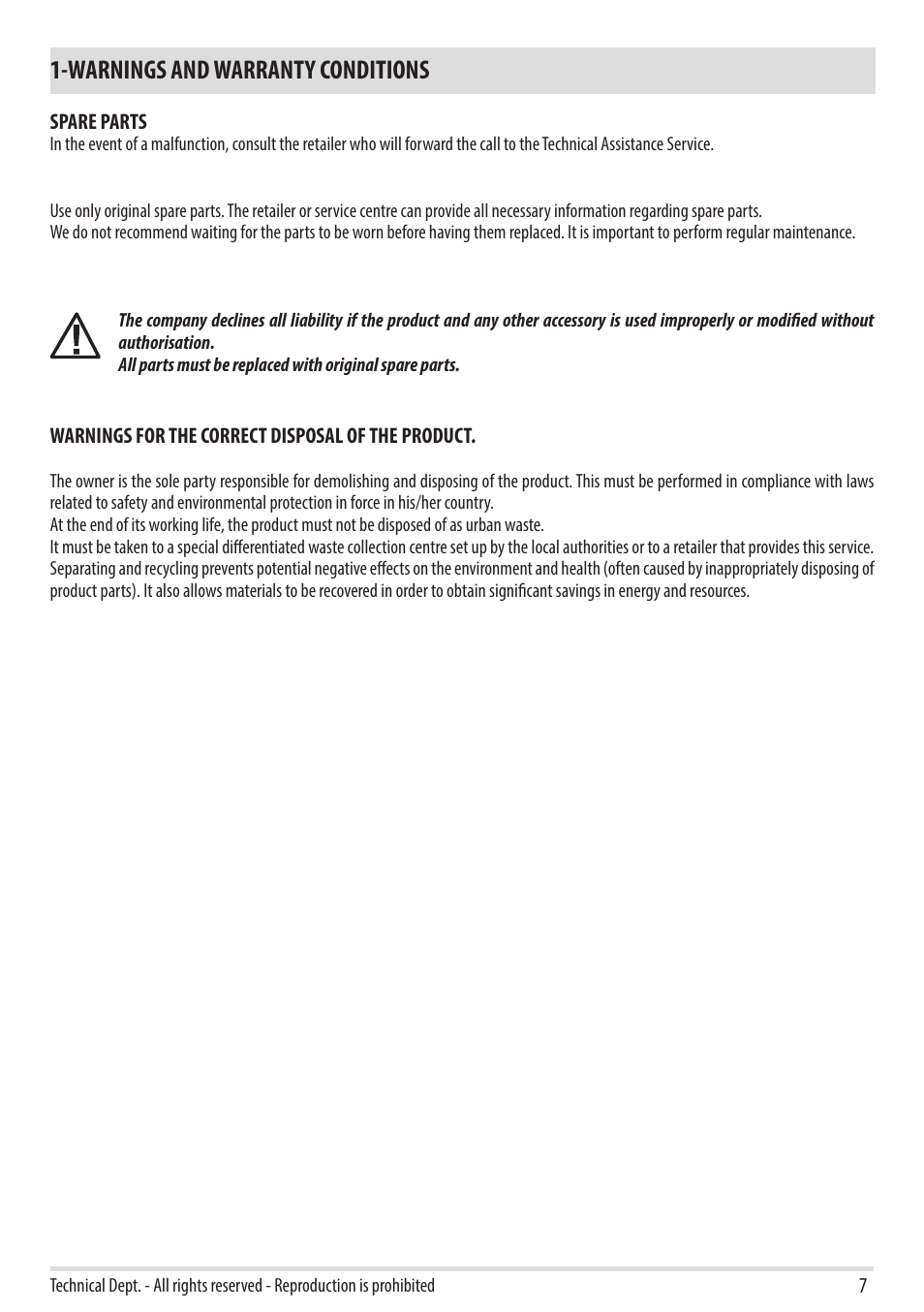 Warnings and warranty conditions | MCZ Swing HYDRO User Manual | Page 9 / 40