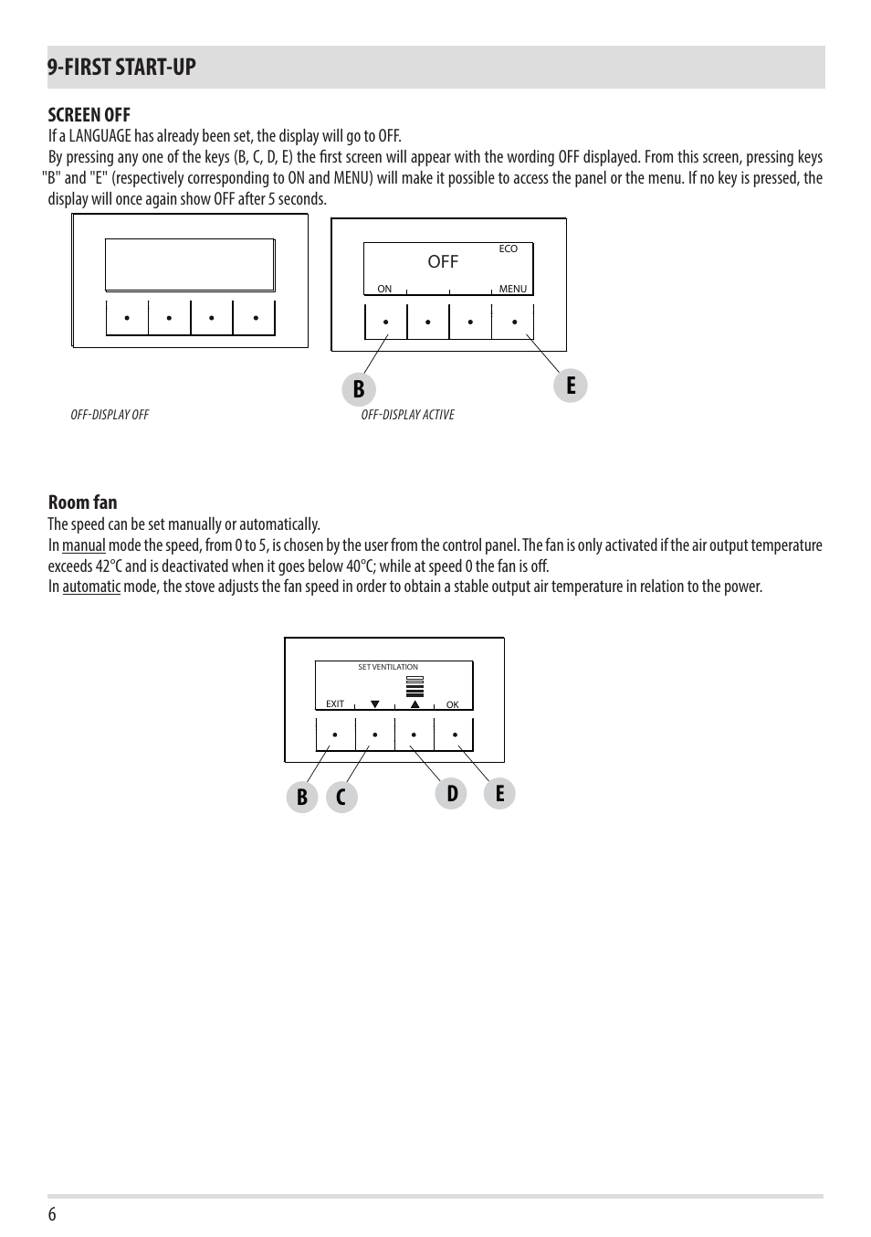 First start-up, Be c d | MCZ Swing HYDRO User Manual | Page 6 / 52