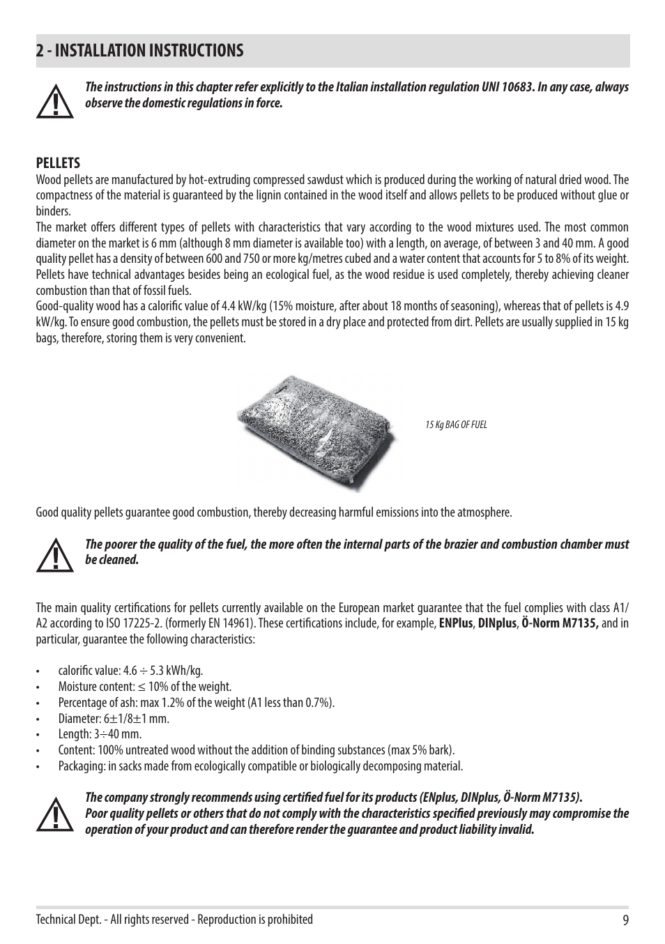 2 - installation instructions | MCZ Toba HYDRO 22 User Manual | Page 11 / 44