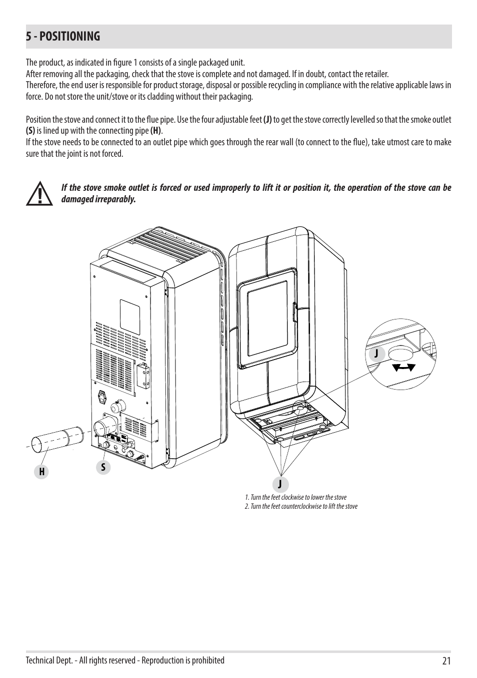 5 - positioning | MCZ Toba HYDRO 22 User Manual | Page 23 / 44