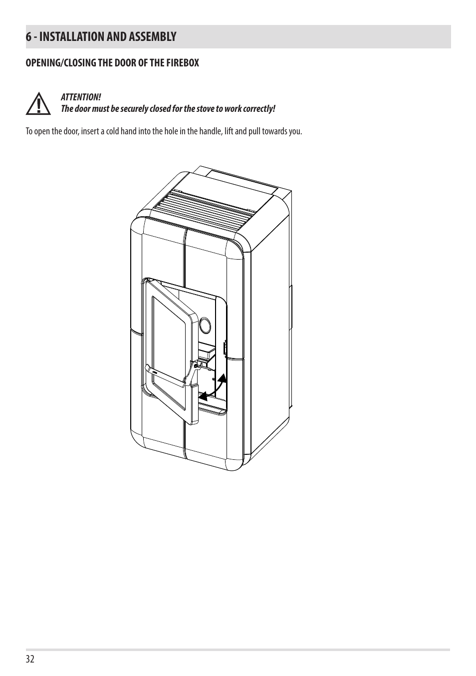 6 - installation and assembly | MCZ Toba HYDRO 22 User Manual | Page 34 / 44