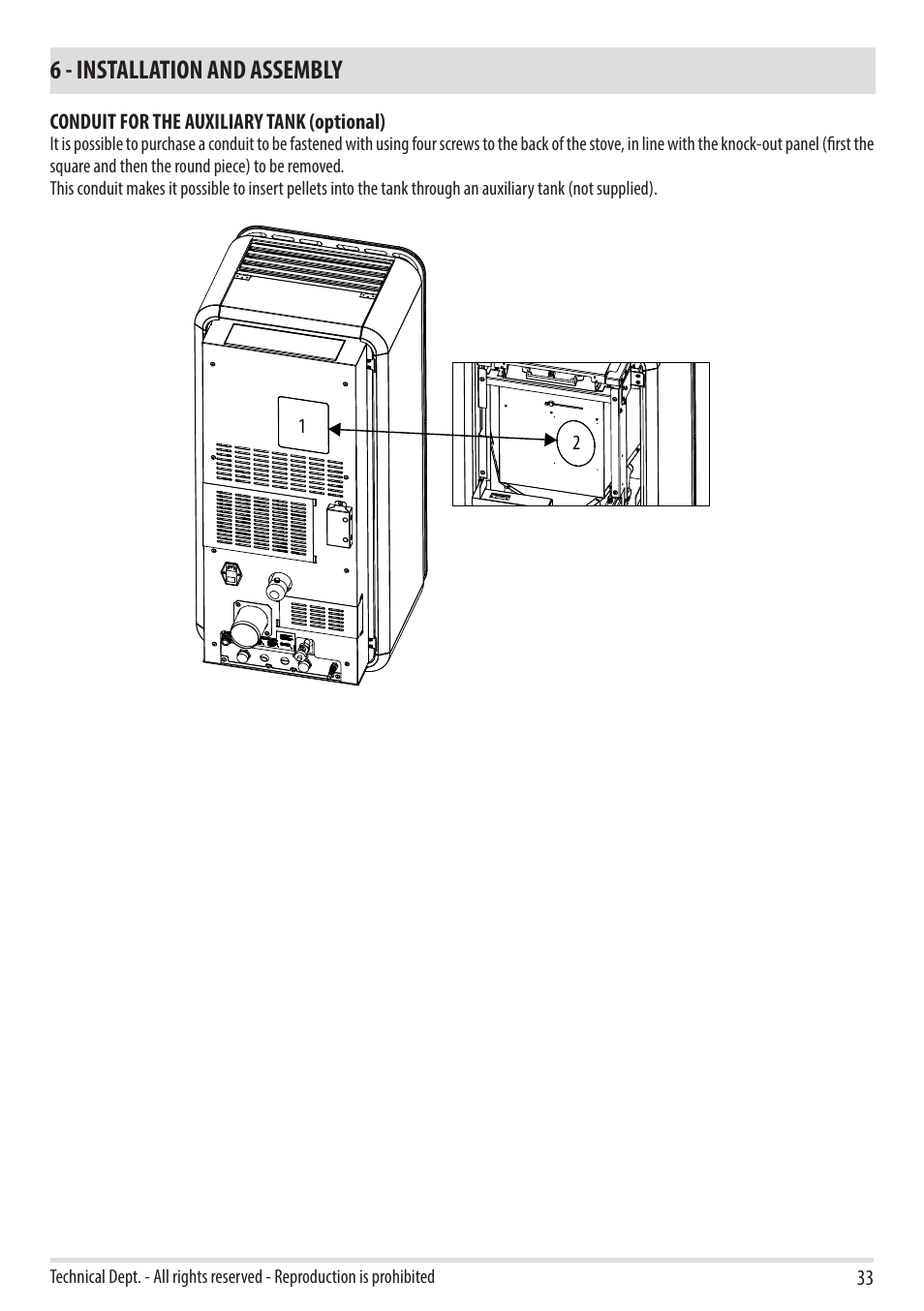 6 - installation and assembly | MCZ Toba HYDRO 22 User Manual | Page 35 / 44