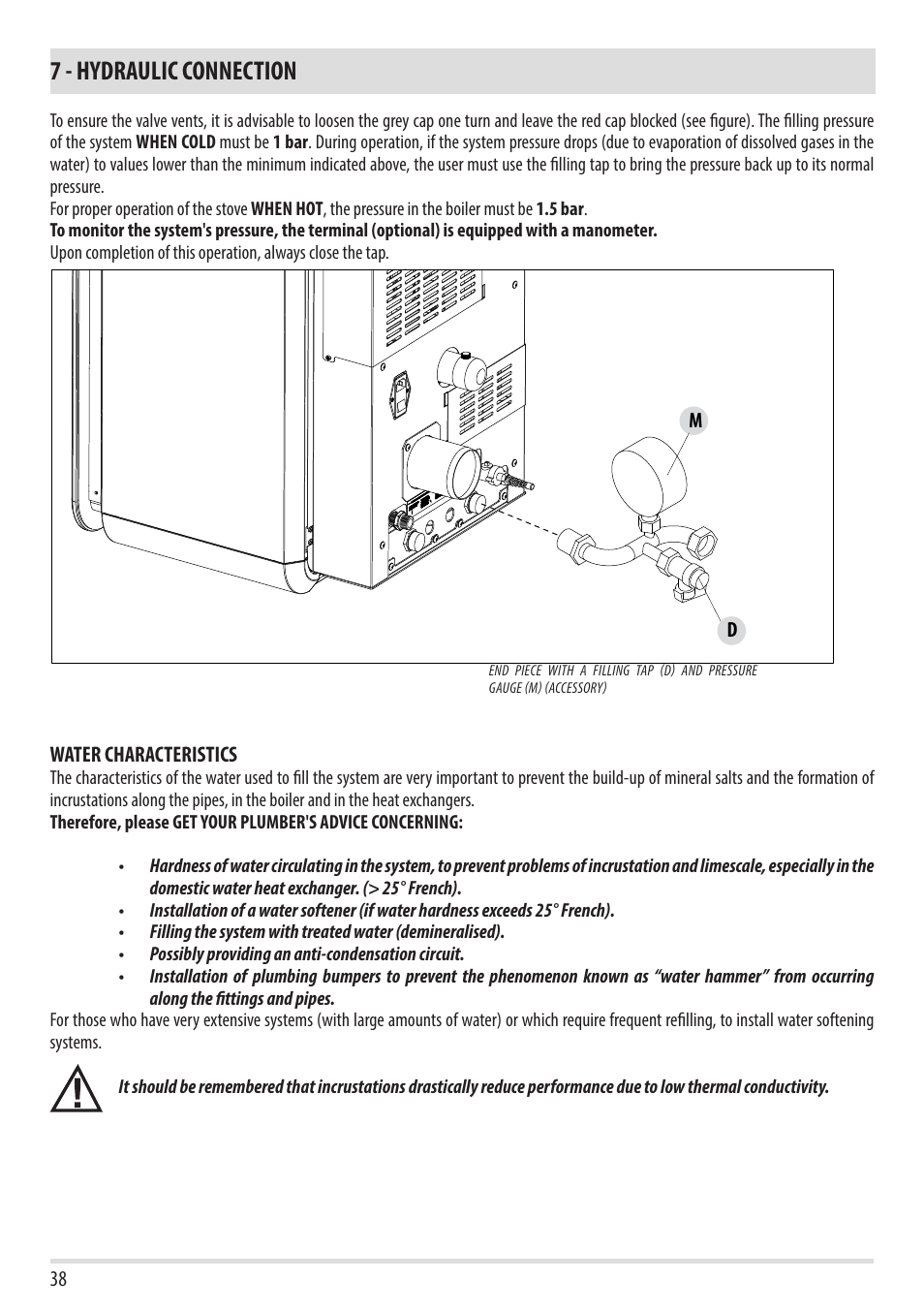 7 - hydraulic connection | MCZ Toba HYDRO 22 User Manual | Page 40 / 44