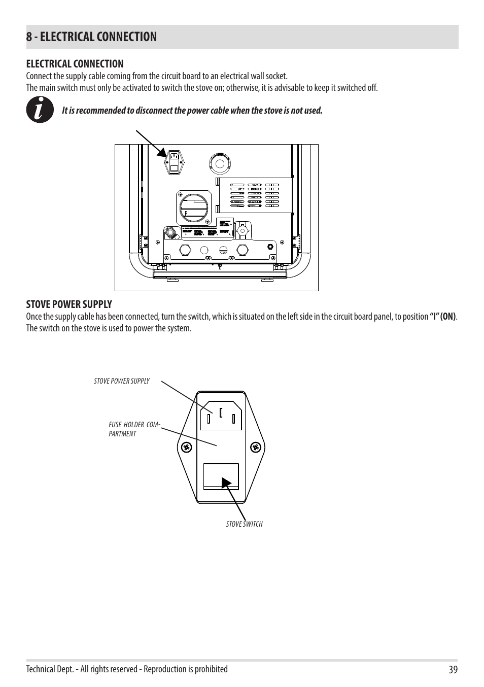 8 - electrical connection | MCZ Toba HYDRO 22 User Manual | Page 41 / 44