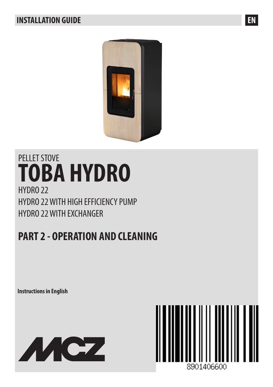 MCZ Toba HYDRO 22 User Manual | 52 pages
