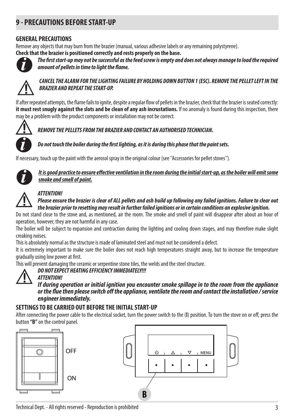 9 - precautions before start-up | MCZ Toba HYDRO 22 User Manual | Page 3 / 52