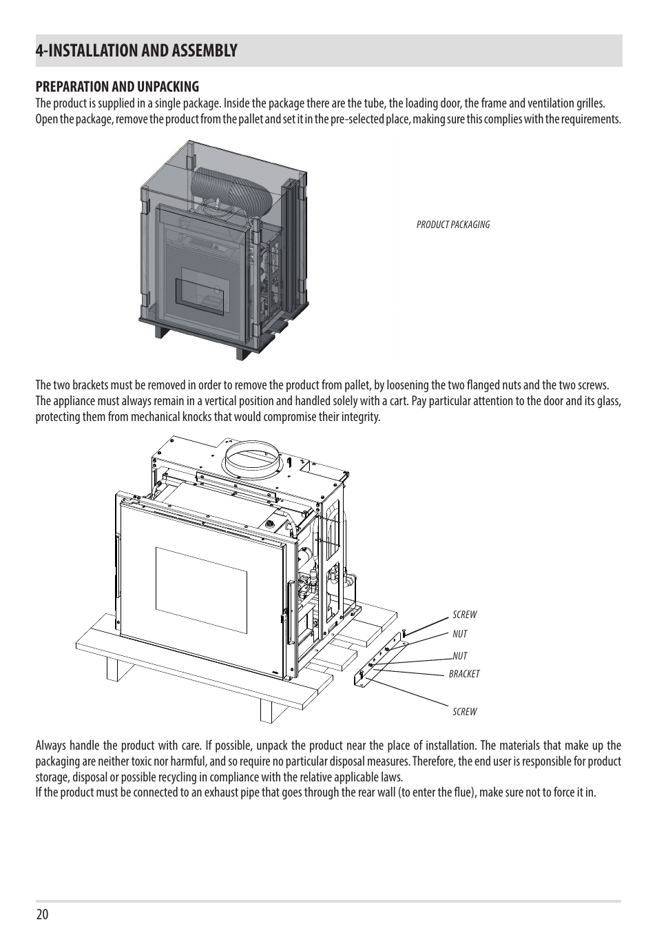 Installation and assembly | MCZ Vivo 80 Pellet HYDRO User Manual | Page 22 / 74