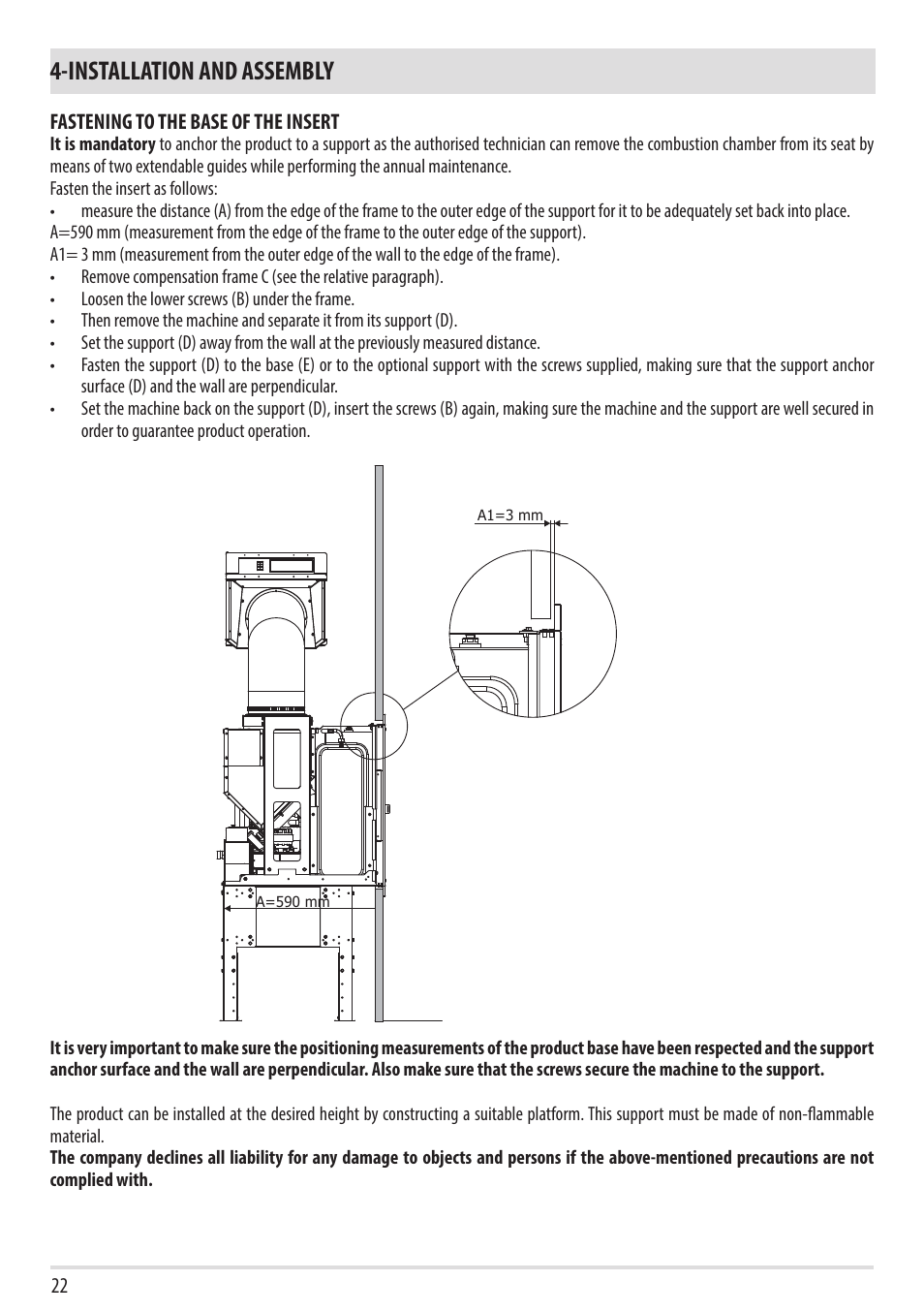 Installation and assembly | MCZ Vivo 80 Pellet HYDRO User Manual | Page 24 / 74