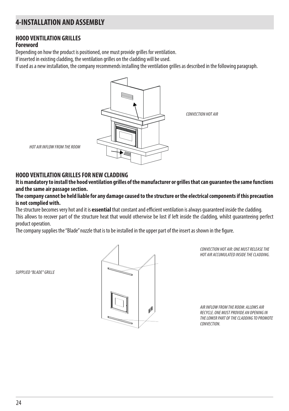 Installation and assembly | MCZ Vivo 80 Pellet HYDRO User Manual | Page 26 / 74