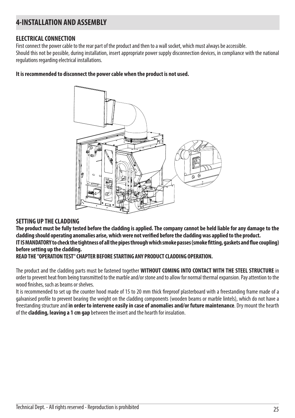 Installation and assembly | MCZ Vivo 80 Pellet HYDRO User Manual | Page 27 / 74